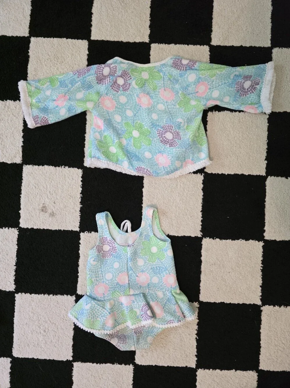 Carter's Pastel Floral Hooded One-Piece Romper in Green Blue Pink Purple